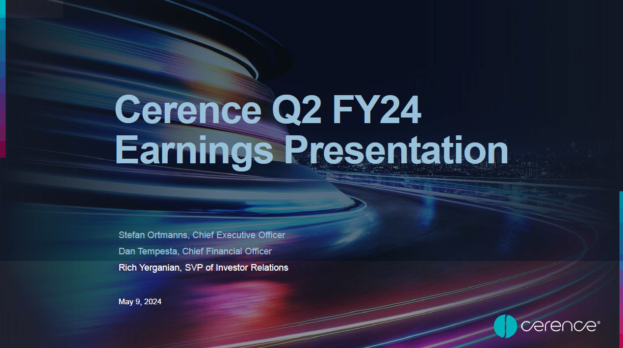 Cerence Q2FY2024 Earnings Presentaion